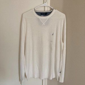 Nautica Mens Off-White Crewneck Sweater